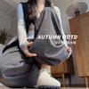 Gray Glutinous Rice Pants Women's New Autumn Drape, Loose and Lazy Style Casual Straight Wide-leg Pants