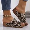 Модная обувь для женщин 2024 года, брендовые женские тапочки с леопардовым принтом, модные повседневные тапочки с круглым носком, женские летние новые тапочки на танкетке