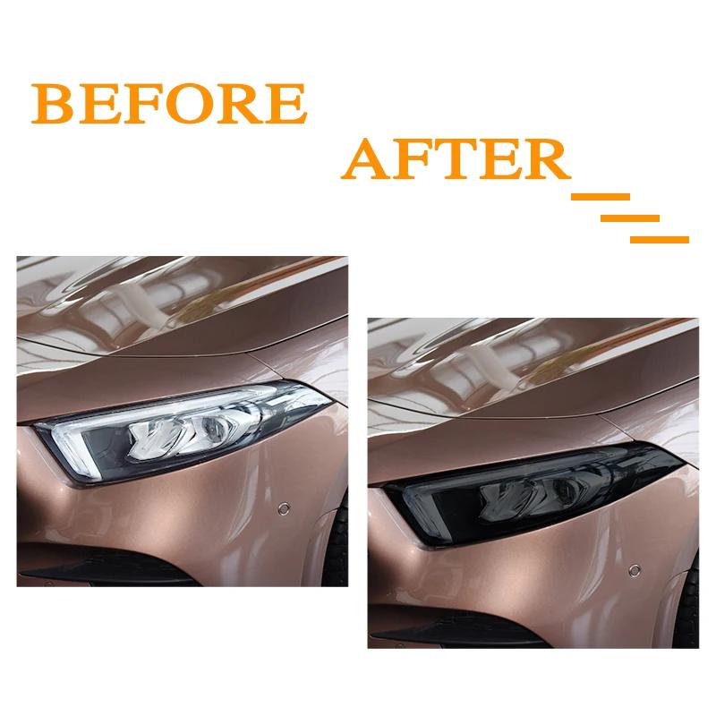 For Mercedes Benz A Class W176 W177 A45 A35 AMG 180 Car Headlight Tint Black Protective Film Transparent TPU Sticker Accessories VS3
