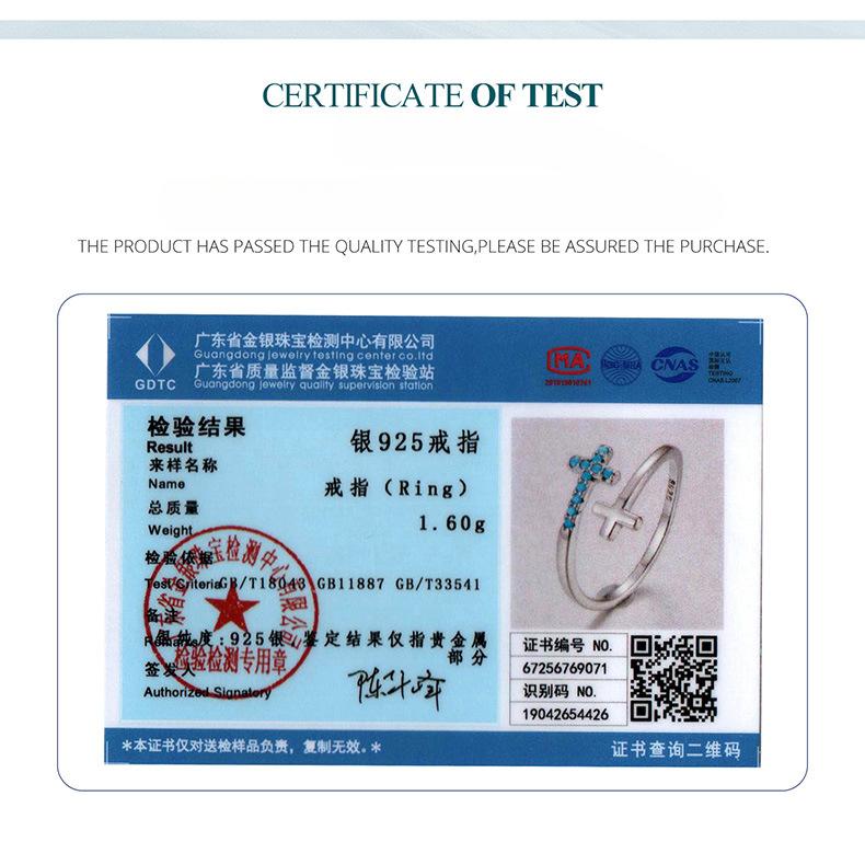 Turquoise Cross Open Ring, Classic Design S925 Sterling Silver Ring Jewelry