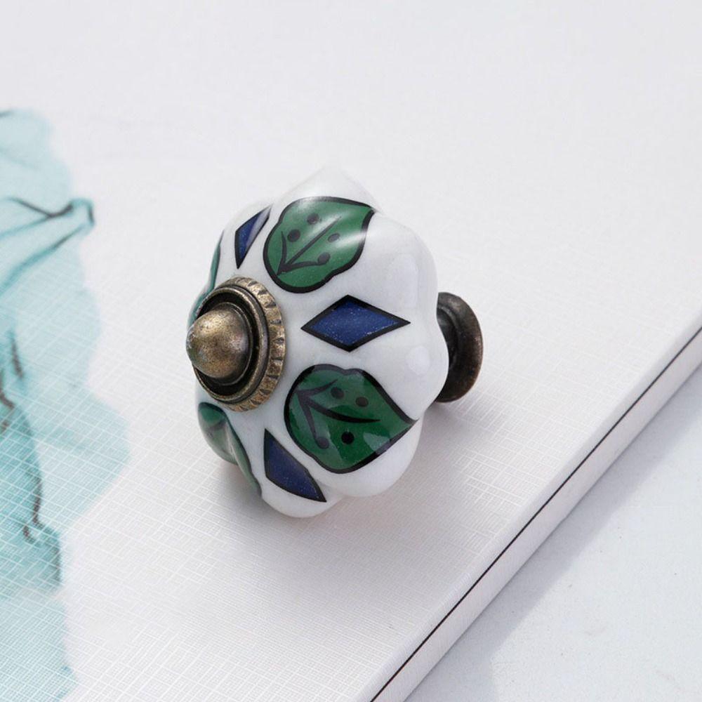 Керамика и сплавы Винтажная дверная ручка Разноцветная мебельная ручка-тыква для гардероба