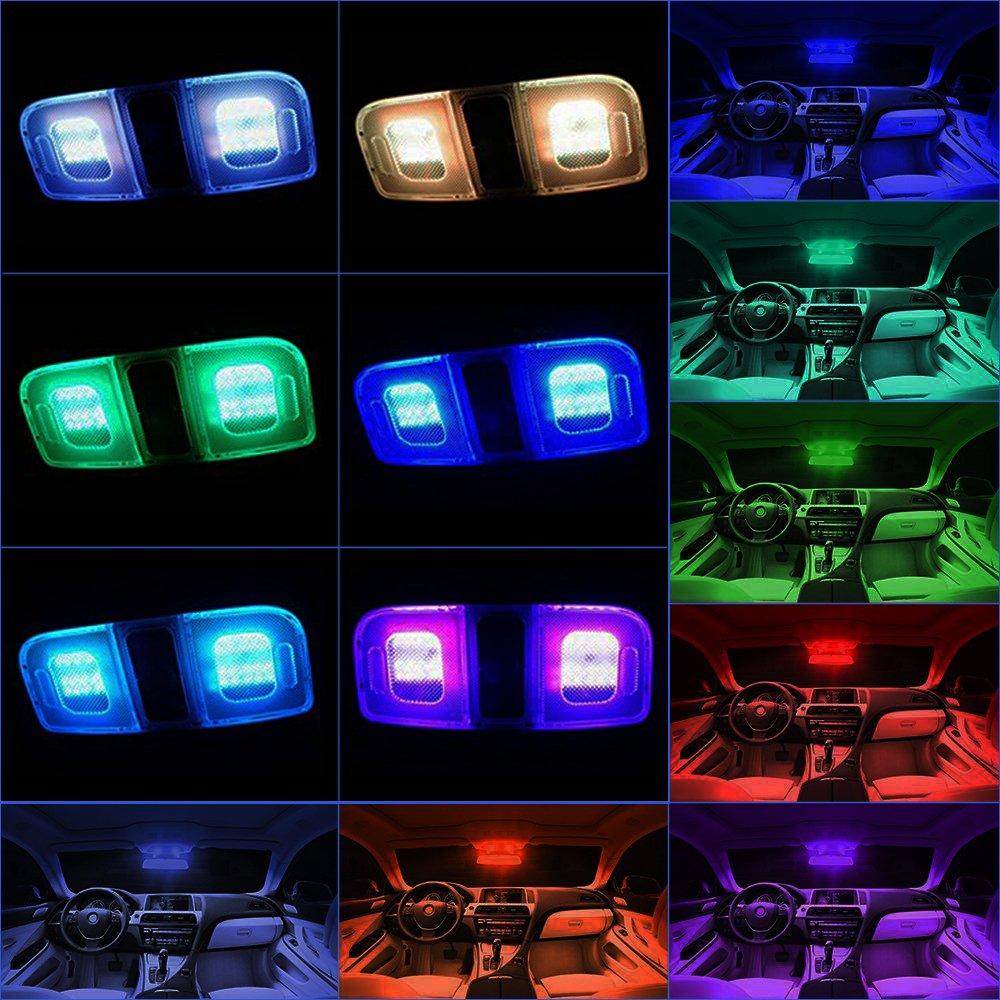 1797 Светодиодная панель для комнатного светильника T10 RGB светодиодная лампа C5WW5WLED для салона автомобиля, плафон T10, гирлянда 2 типа с адаптером, дистанционное управление, 12 В Ca