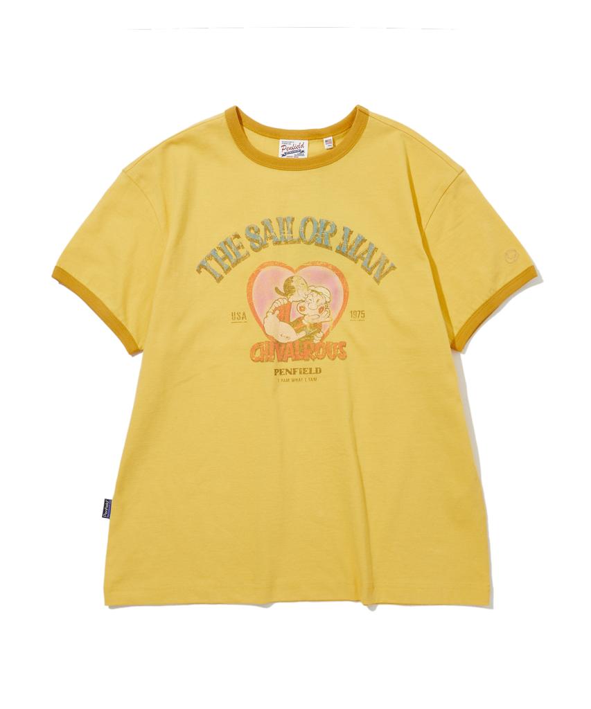 PENFIELD Винтажная серия Рыцарская футболка с коротким рукавом Желтая_Fs2Kt43U