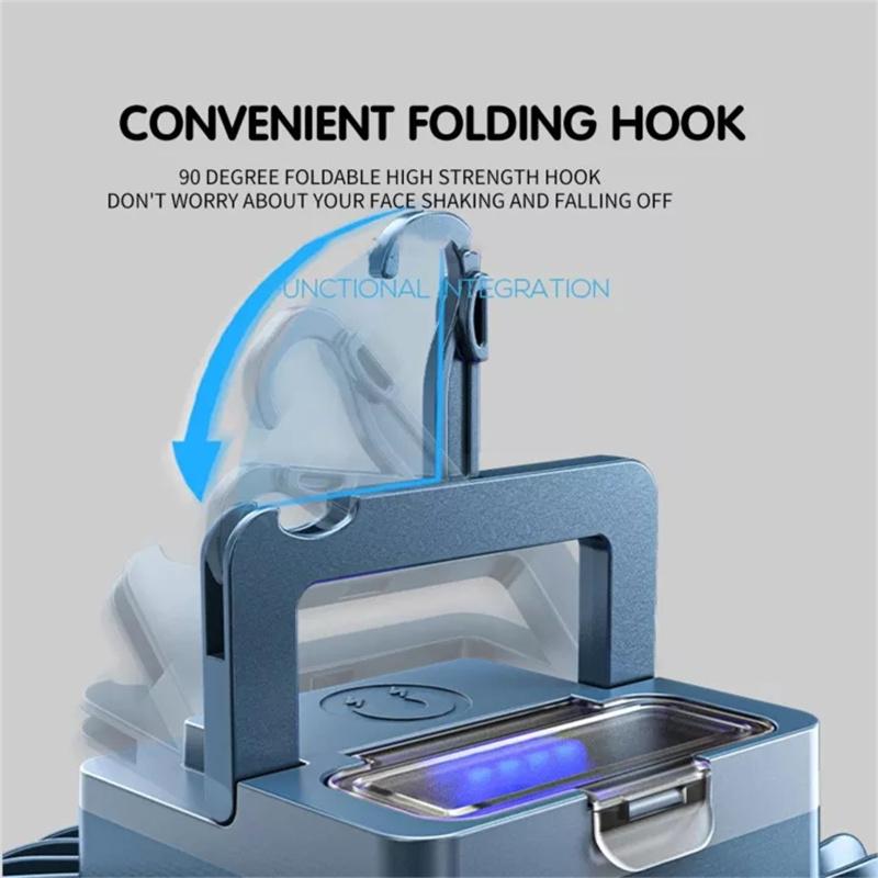 Портативный уличный вентилятор для кемпинга со светодиодным фонарем, 3-скоростной тихий USB-аккумуляторный мини-вентилятор с подвешиванием