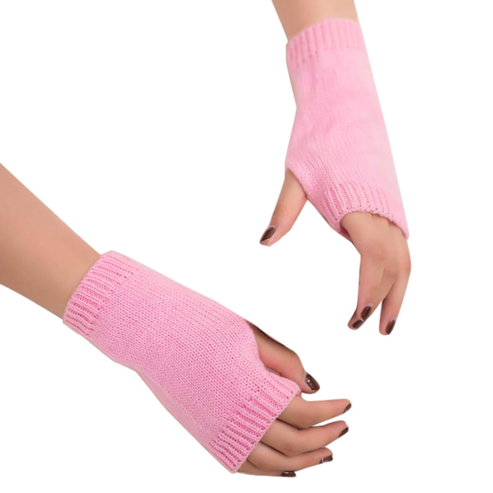 Женщины Девушка Вязаные Руки Без Пальцев Теплые Зимние Перчатки Мягкие Теплые Варежки