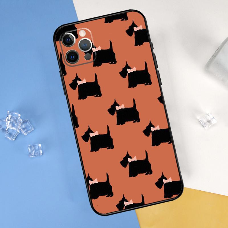 Чехол для телефона с изображением шотландского терьера для iPhone 16 Pro Max 13 12 Mini 11 14 15 Pro Max XR 16 15 Plus 16e Защитный чехол