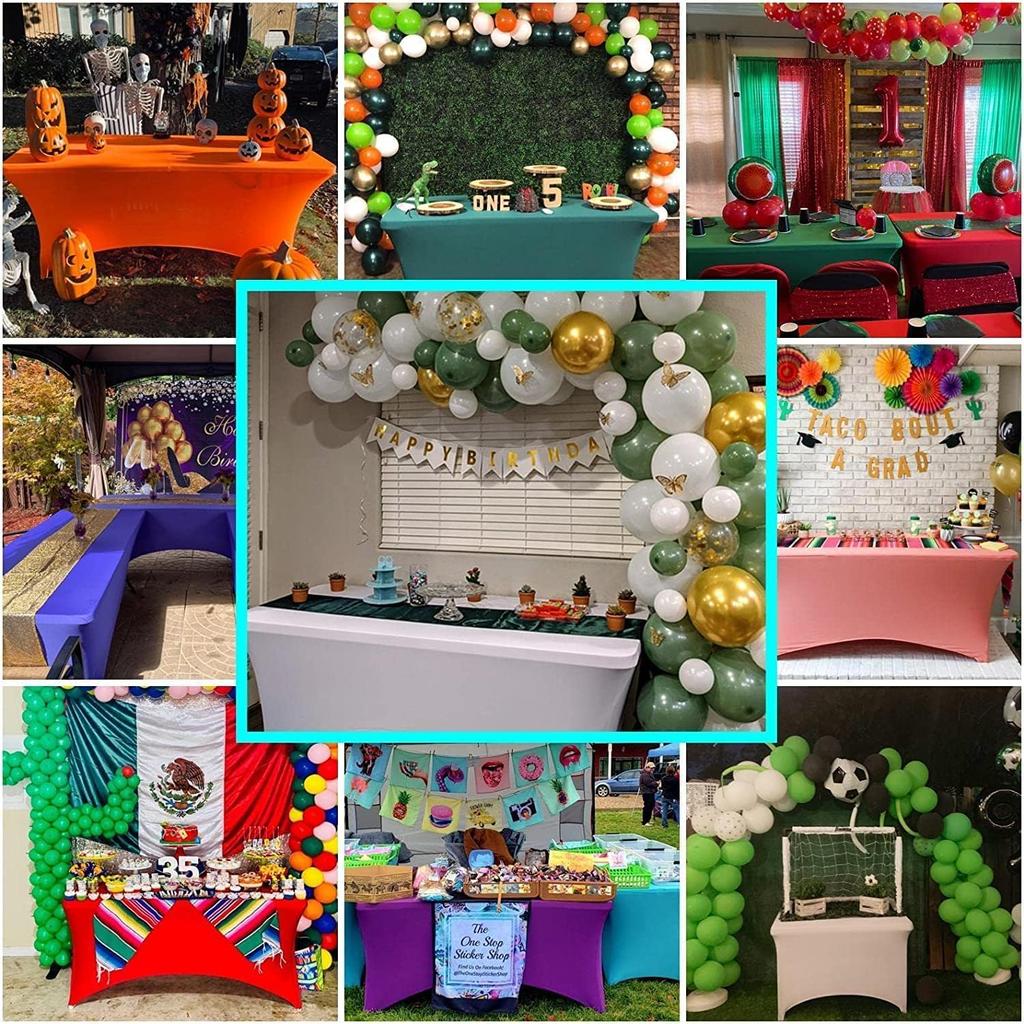 Pack of 3/5pc Stretch Spandex Table Cover Fitted Tablecloth 4Ft/6Ft Rectangle Suitable for Parties Home Banquets Weddings Events