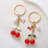Exquisite Red Cherry Keychain Fashion  3D Transparent Acrylic Fruit Key Chain Men Women Car Bag Key Ring Pendant Jewelry Gif