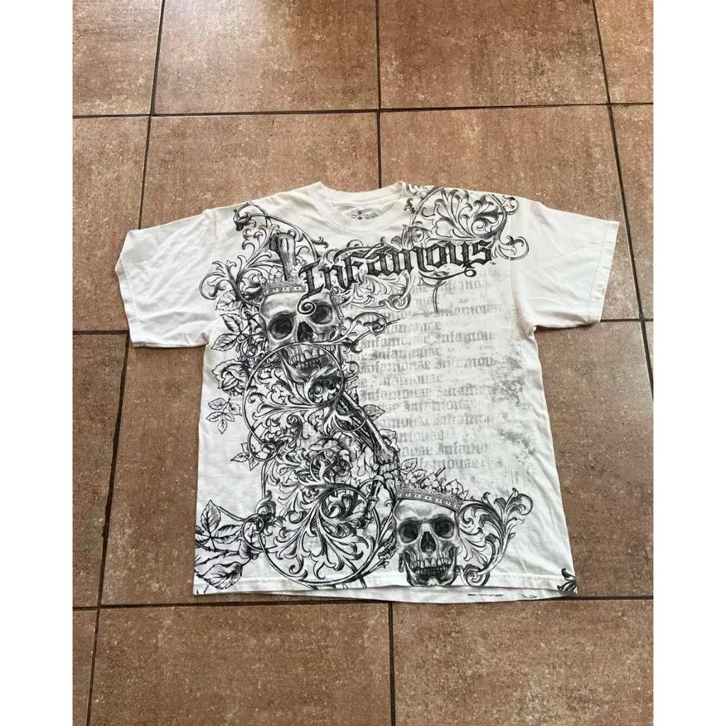 Мужская графическая футболка RogueWave 2000-х годов, размер L, гранж, крылья, новый модный стиль, парные топы