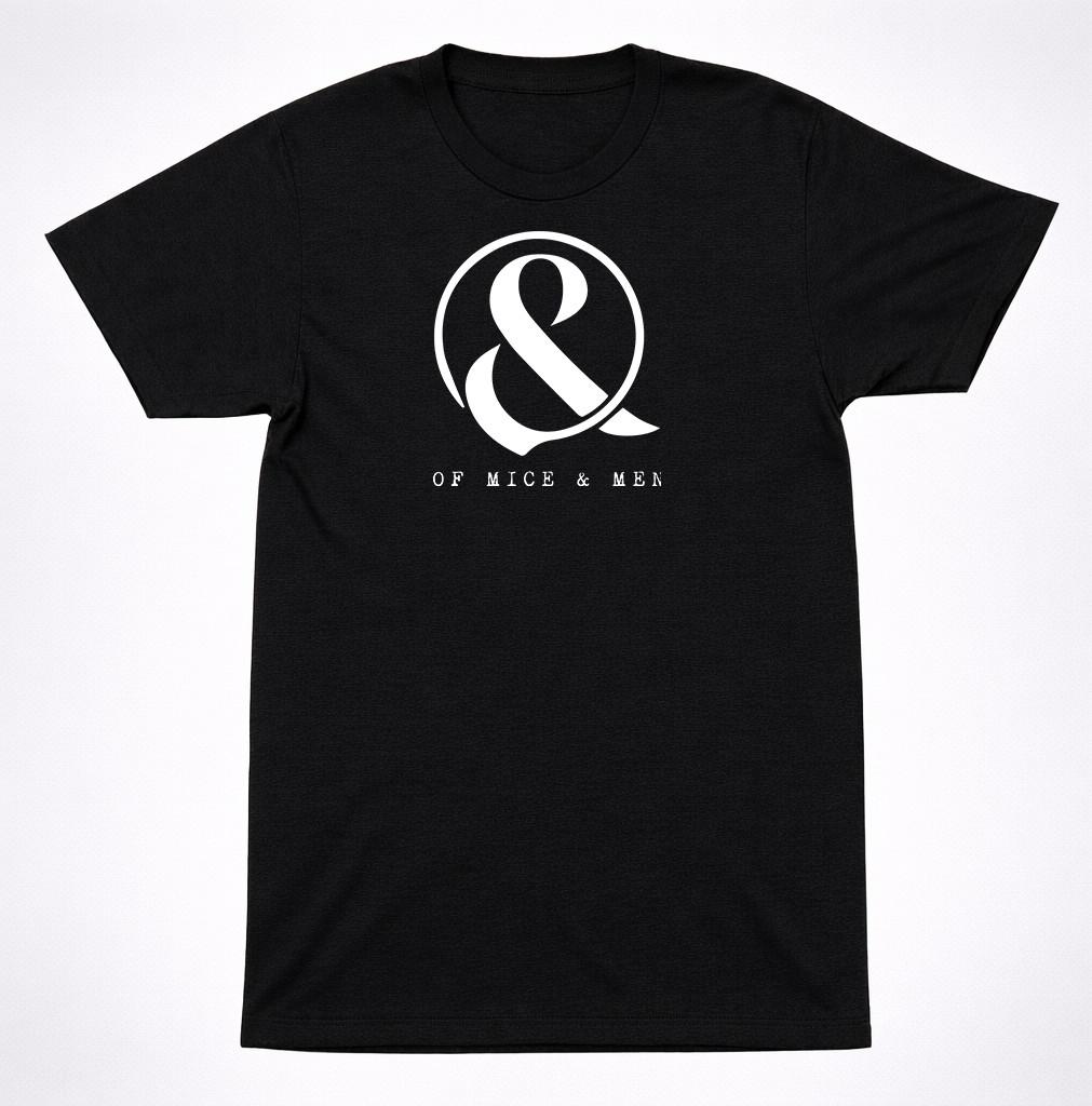 Футболка с большим круглым логотипом Of Mice & Men Металкор Группа Тяжелая Музыка Классическая Футболка