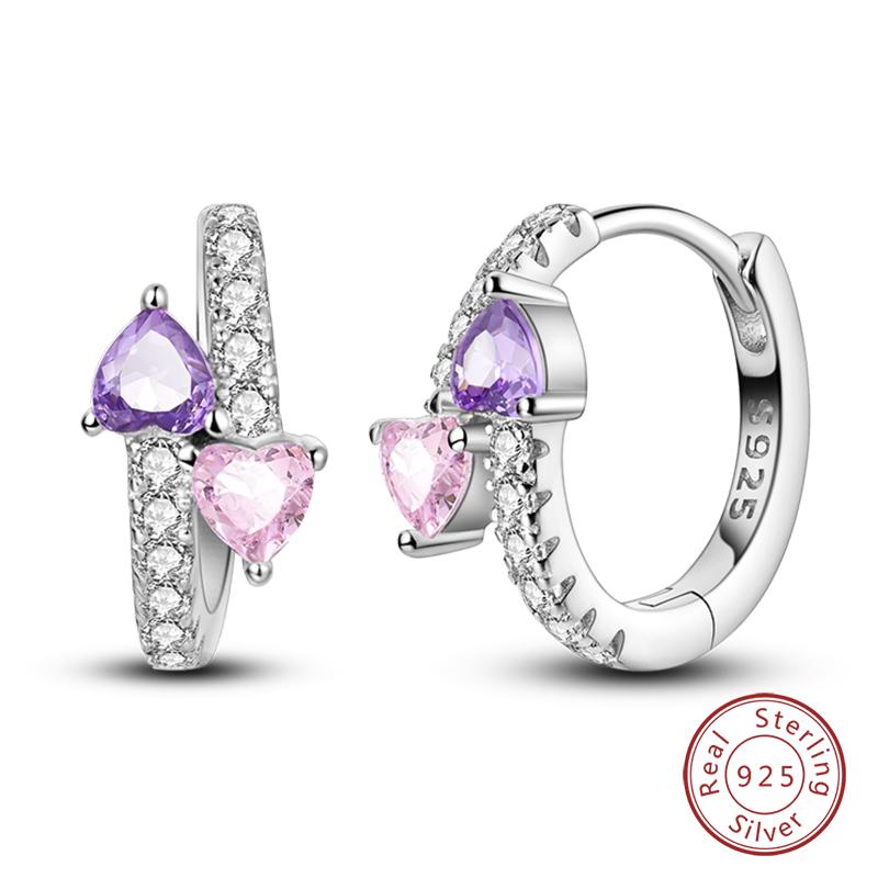 Серьги-тюльпаны из стерлингового серебра 925 пробы для женщин, двойные серьги-кольца в виде бабочки из кубического циркония, изящные помолвочные украшения