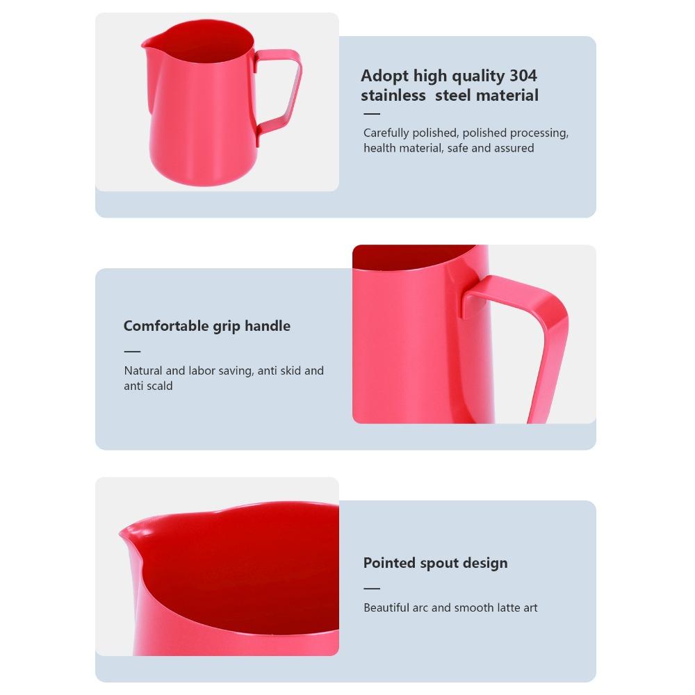 600ml Capacity Milk Frothing Jug Pointed Spout Stainless Steel Frothing Pitcher Latte Art