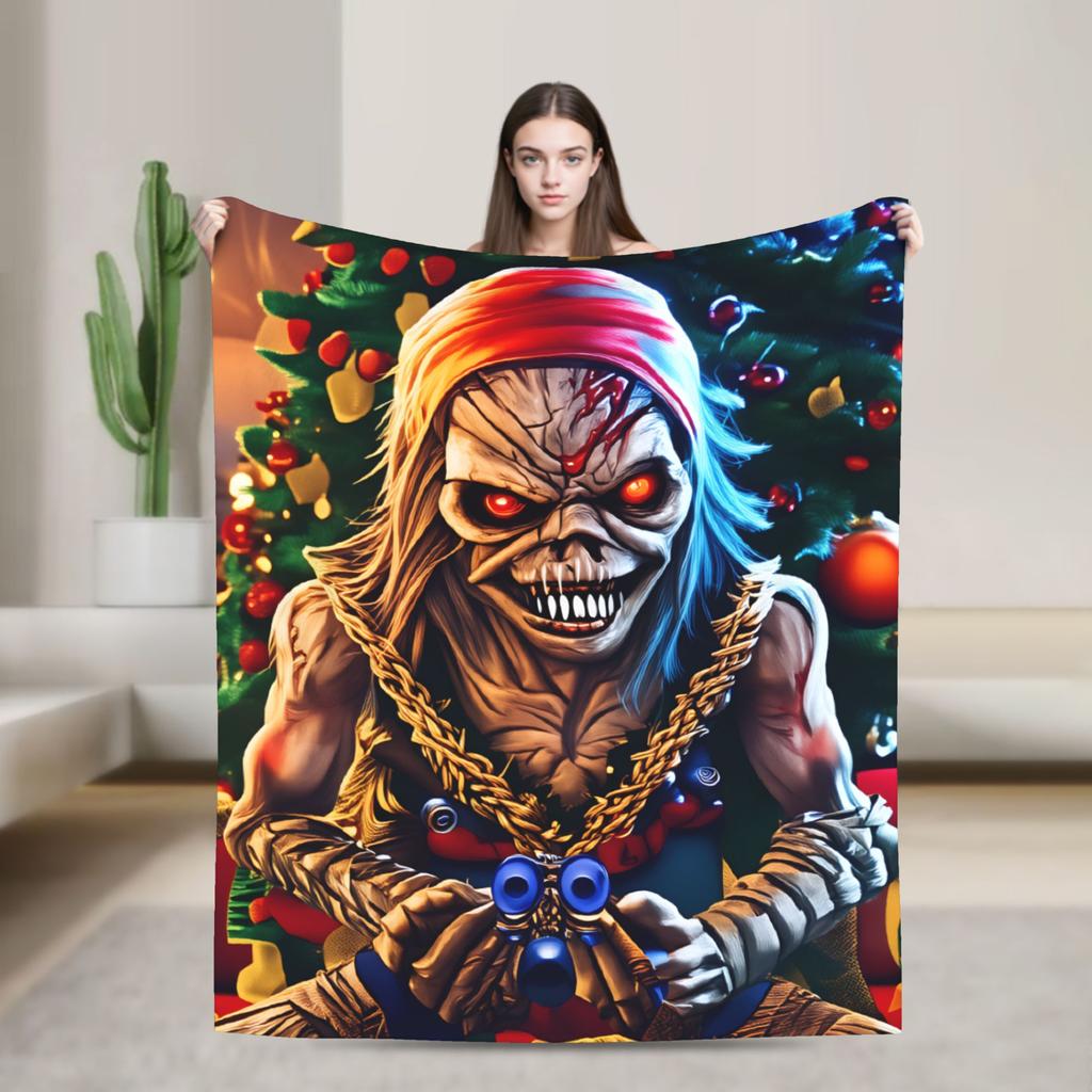 Merry Christmas Blanket I-Iron M-Maidens Tour 2025 Super Soft Plush Throw Blanket For Outdoor Flannel Bedspread Bed Cover