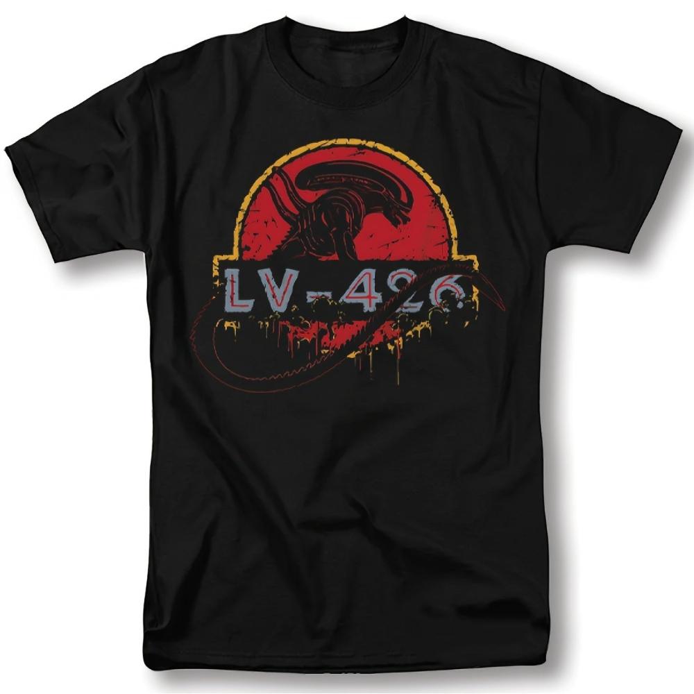 Alien Movie Vintage Graphic TShirt Xenomorph Creature Poster Design Black SciFi Tee for Alien Fans Casual Costume Events