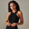 Плотный средней длины однотонный высокоэластичный жилет для йоги, спортивная одежда для бега, фитнеса и йоги