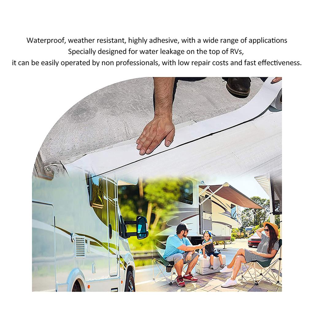 Лента для крыши автодома Водонепроницаемая, устойчивая к погодным условиям, высокоадгезивная лента-герметик из натурального бутилкаучука для грузовика, лодки 5 см*15 м