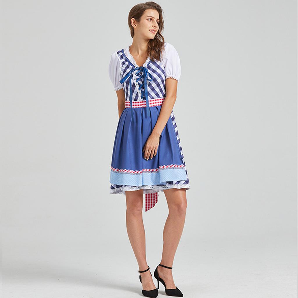 Женское повседневное пивное платье с коротким рукавом и спущенным плечом, баварская женская одежда