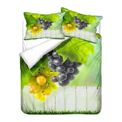 Grapes Wine Blueberry Rose Flower Bedding Duvet Doona Quilt Cover Holiday Gift