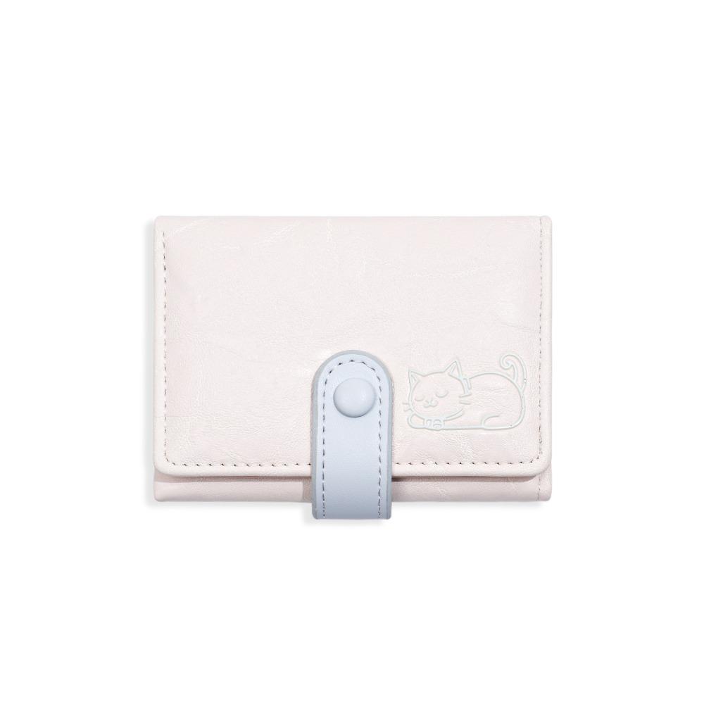 Милый Короткий Кожаный Кошелек PU Кожаный Трехскладной Кошелек Универсальный Кошелек с Принтом Кошки Для Девочек