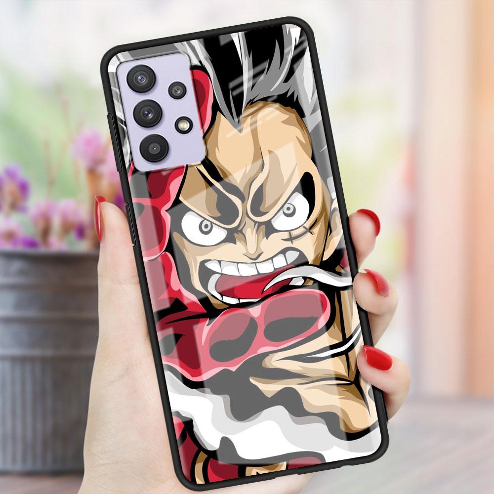 Цельный стеклянный чехол с аниме для Samsung Galaxy A52 A71 A50 A51 A70 A21s A31 A72 A10 A12 A30 A22 5G, чехол для телефона