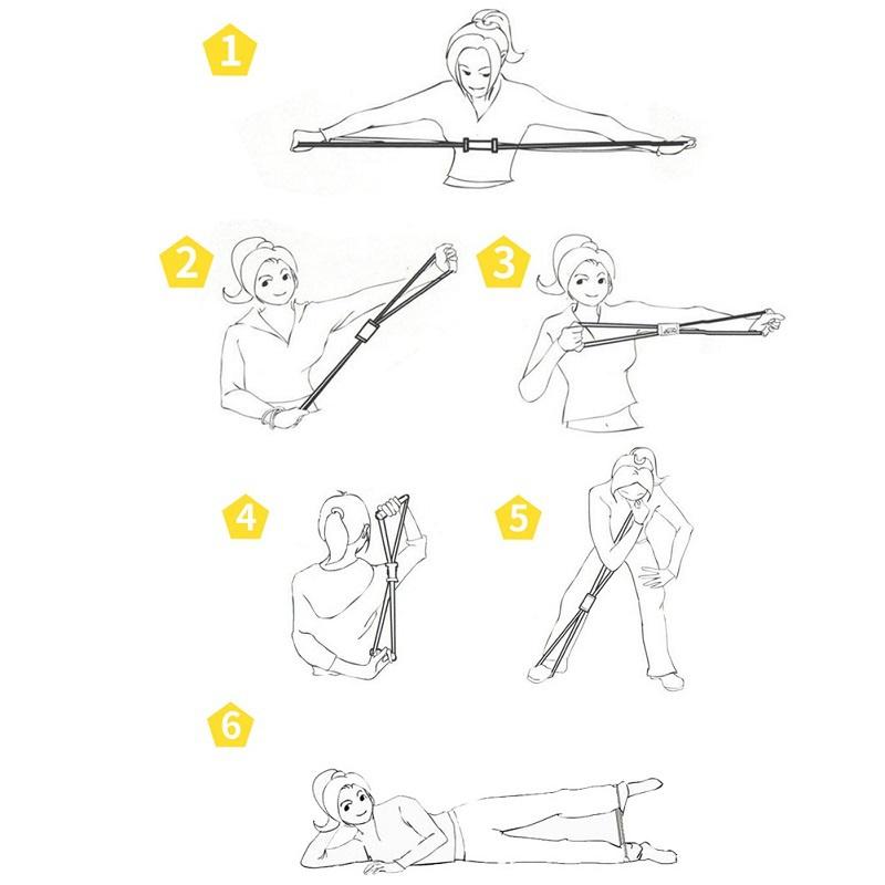 Портативный набор для пилатес-бара, фитнес-резинки, оборудование для домашнего спортзала для мужчин и женщин