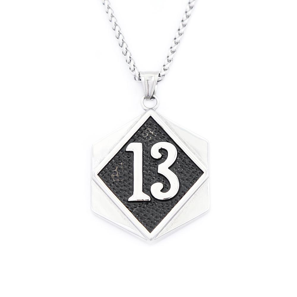 Панк Винтаж Подвески с Счастливым Числом Ожерелья Для Мужчин Женщин 316L Нержавеющая Сталь Рок Хип Хоп Ювелирные Изделия Подарки Дропшиппинг