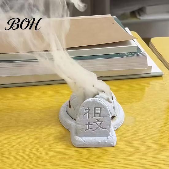 Decorative Incense Holders for Entrances 3D Printed Tomb Burner Ornament, Imitation Stone Texture Creative Humorous Gifts Classmates Burner,