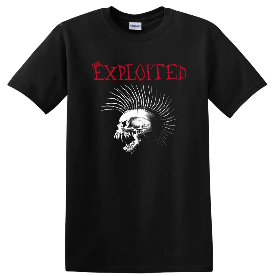 Футболка The Exploited с принтом Punk Skull Красная Белая Графическая Футболка