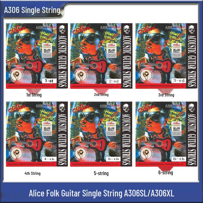 Alice A306SL/A306XL Acoustic Guitar Strings Set (1 to 6)