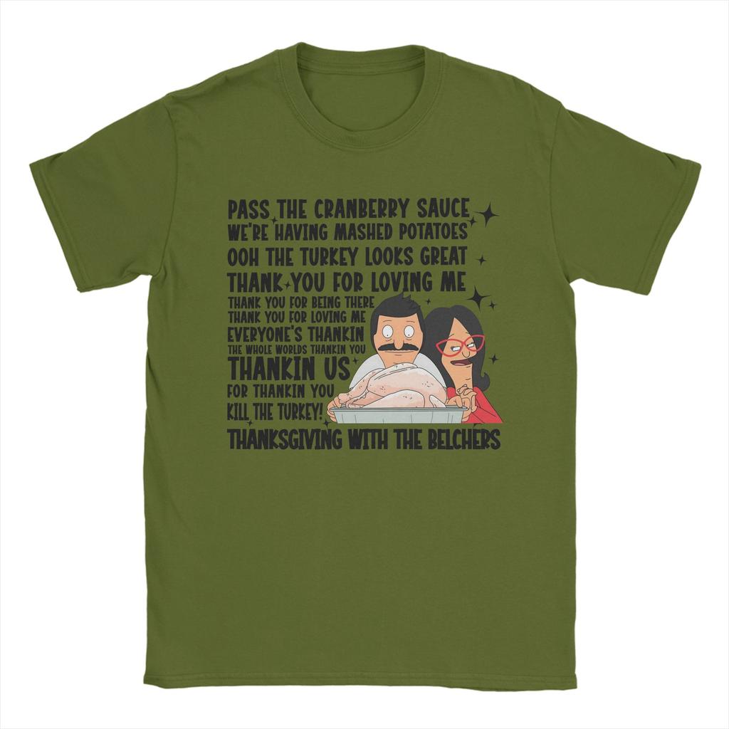 Unisex Women BBobs Burgers Thanksgiving Song T Shirt 100 Cotton Graphic Printing TShirt Happy Thanksgiving Top Clothing