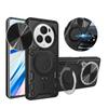 Honor Magic6 Pro uchun g'ilof, Honor Magic 6 Pro Magic6Pro uchun magnit metall halqali ushlagichli zirhli telefon qopqog'i, linzani himoya qiluvchi qobiq