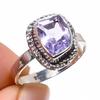 Кольцо из чистого серебра 925 пробы с натуральным розовым аметистом ручной работы S.7 A8M33