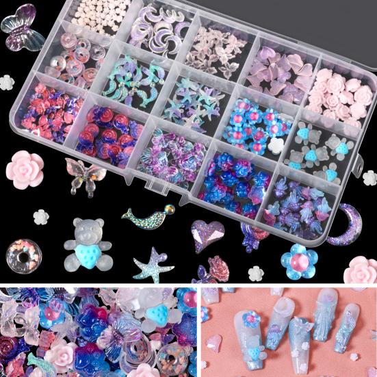 1 Set 3D Nail Art Charm Assorted Mini Acrylic Nail Design Jewelry Resin Charm DIY Crafts Nail Decoration Accessories