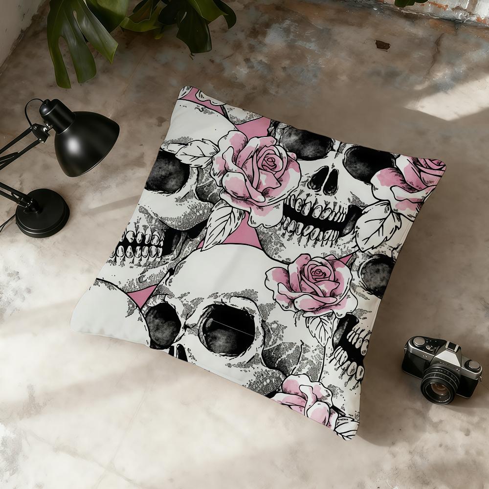 Rose Skull Flower cushion cover Home Office Convenient Nordic Simplicity Hit With Zipper Cushion Cover