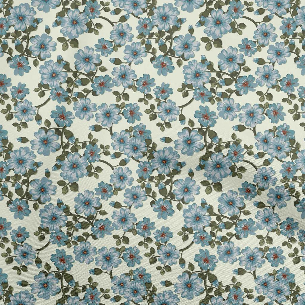 oneOone Cotton Flex Gray Fabric Floral Craft Projects Decor Fabric Printed By The Yard 40 Inch