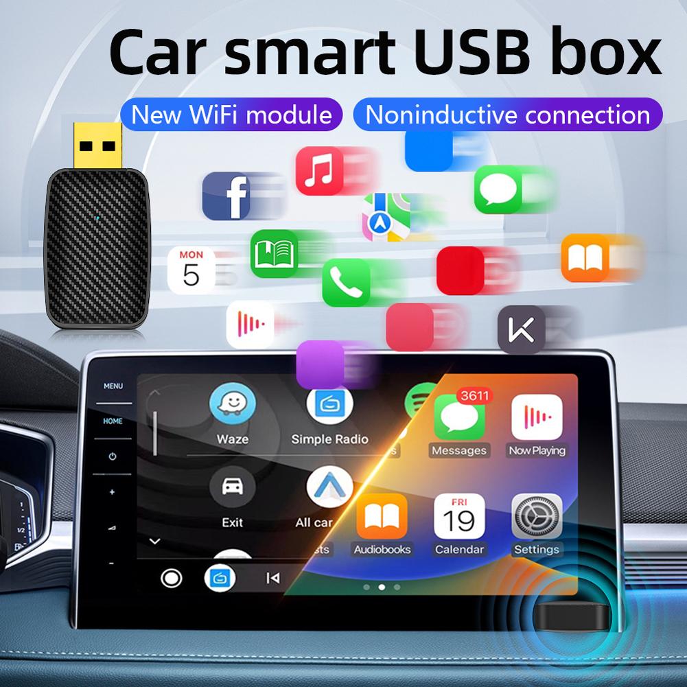Беспроводной адаптер Carplay Android Auto, Умная AI Box, BT WiFi, Plug and Play, Голосовой помощник для автомобилей с проводным CarPlay Android Auto