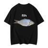 Fih Fish Забавный Мем Футболка Модная Футболка с Коротким Рукавом Женская Одежда Забавная Футболка Уличная Одежда Топы Женские Летние Мягкая Одежда