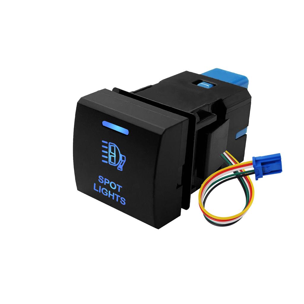 12V Car Push Button Switch Blue LED Light Bar Power Radar Winch Sensor Switch Accessories For Toyota Corolla Camry Rav4 Prado