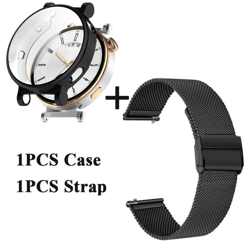 Чехол TPU + миланский ремешок для Huawei Watch GT 5 41 мм 46 мм металлический браслет ремешок из нержавеющей стали для Huawei GT5 Pro 46 мм 42 мм Shell Correa ремешок для часов