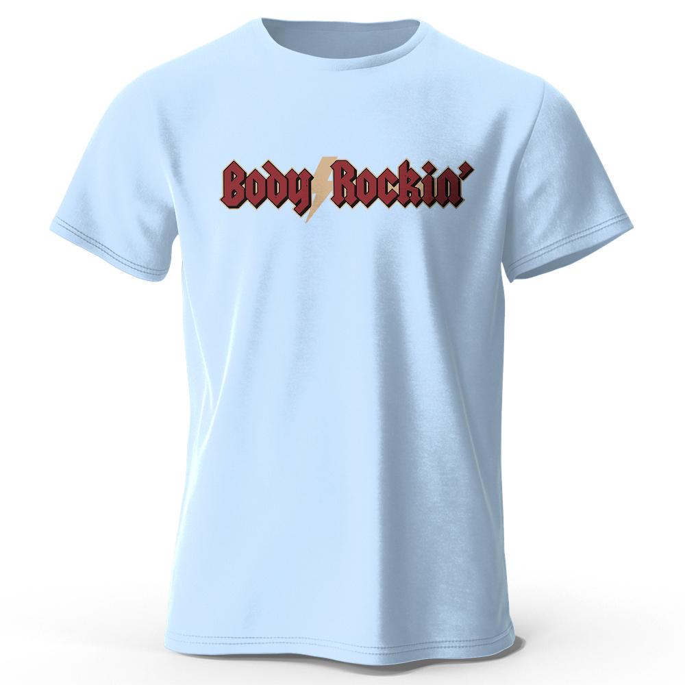 Men's Body Rockin' Printed T-Shirt Oversized Disco Graphic Tees for Women Summer Tops Retro Streetwear