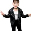 Kids Clothing Boys and Girls Spring Autumn Turndown Collar Leather Jacket Children's Motorcycle Korean Style Jacket