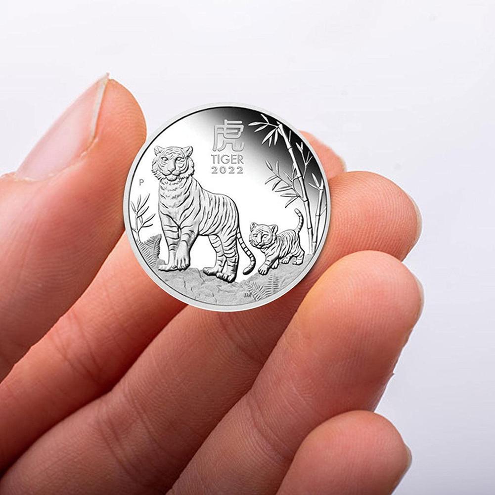 Metal 2022 Year Zodiac Animal Commemorative Coin Fine Carvings Clear Texture Portable Multi-purpose Commemorative Craft Home Decor