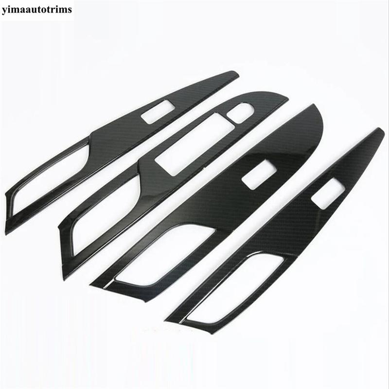 Armrest Window Glass Lift Button Panel Cover Trim Fit For Suzuki Sx4 s-cross 2014 - Carbon Fiber Look Accessories Interior