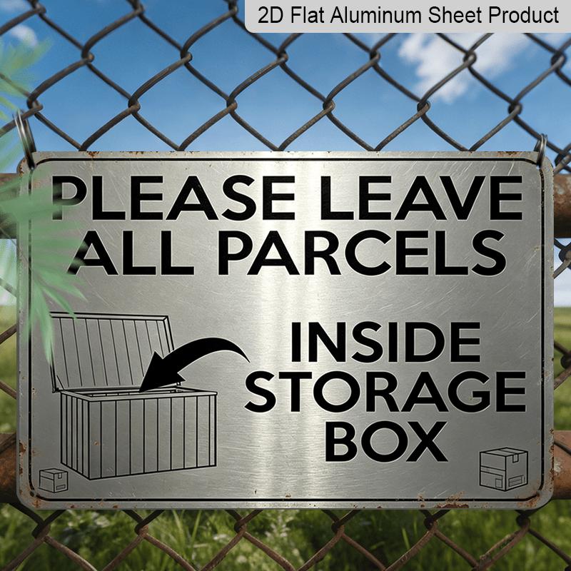 2D Flat, 1pc Vintage Metal Wrapped Tag Sign - 8x12 Inches 20x30cm Aluminum Wall-Mounted Delivery Indicator Sign with "Please Leave Packages Indoors