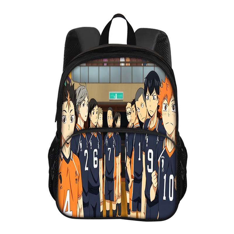 Рюкзак Haikyuu с круглым передним карманом для молодежи, 3D-печать, новый, большая вместимость, для школьников, мальчиков и девочек, лучший подарок на день рождения в школу