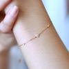 18K Gold Plated Mini Four Leaf Clover Zirconia Bracelet Women Sterling Dainty Floral Jewelry Gift