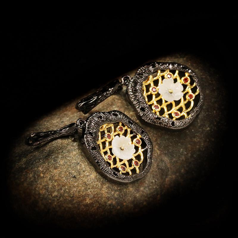 Micro-Inlaid Colorful Zircon Tree Of Life Small White Flower Earrings For Women Wedding Party Engagement Jewelry Gift