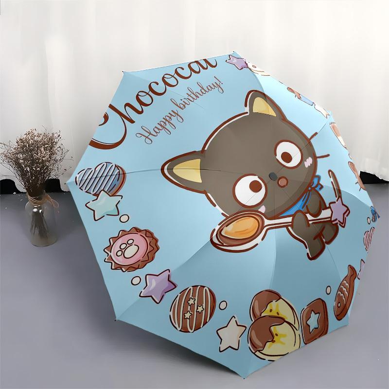 1pc Chococat Birthday Celebration Umbrella with Plastic Handle,Suitable for All Seasons Home Travel Outdoor UmbrellaSanlio039