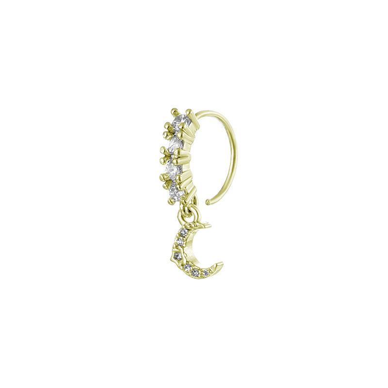 Lady's pierced ear piercing, Zircon cross nose stud, butterfly nose ring piercing, nose jewelry