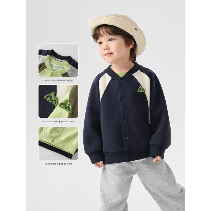 Right European Boys' Knitted Baseball Jacket Spring and Autumn 2026 New Children's Clothing Casual Versatile Outerwear Top